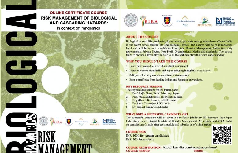 Online Certificate Course on Risk Management of Biological and Cascading Hazards: In context of Pandemics